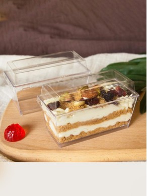 Rectangle Dessert Cup with Lid