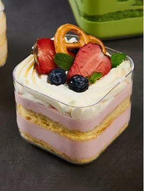 Square Dessert Cup with Lid