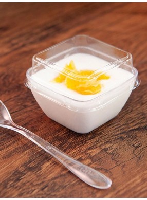 Mini Square Dessert cup with Lid