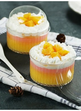 Round Frill Dessert Cup with Lid