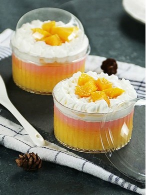 Round Frill Dessert Cup with Lid