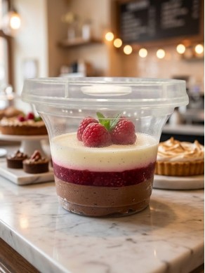 Small Round Dessert Cup With Spoon