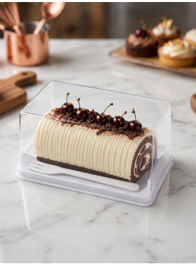 Swiss roll  box with fork