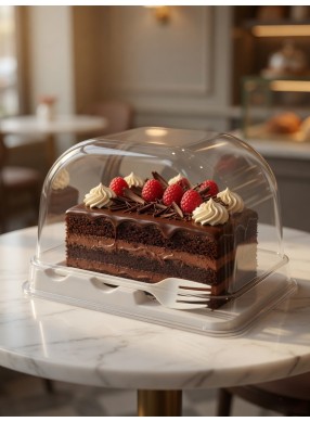 Oval Swiss Roll Slice box with fork