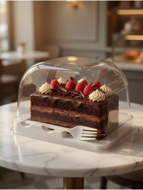 Oval Swiss Roll Slice box with fork