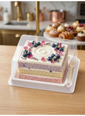 Rectangular Cake Box with Fork