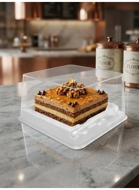 Square Cake Box with Fork