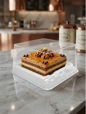 Square Cake Box with Fork